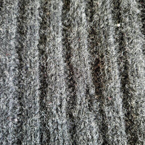 J.Crew 100% wool Shetland men black sweater w/blue trim and zipper on the front. - Picture 6 of 7